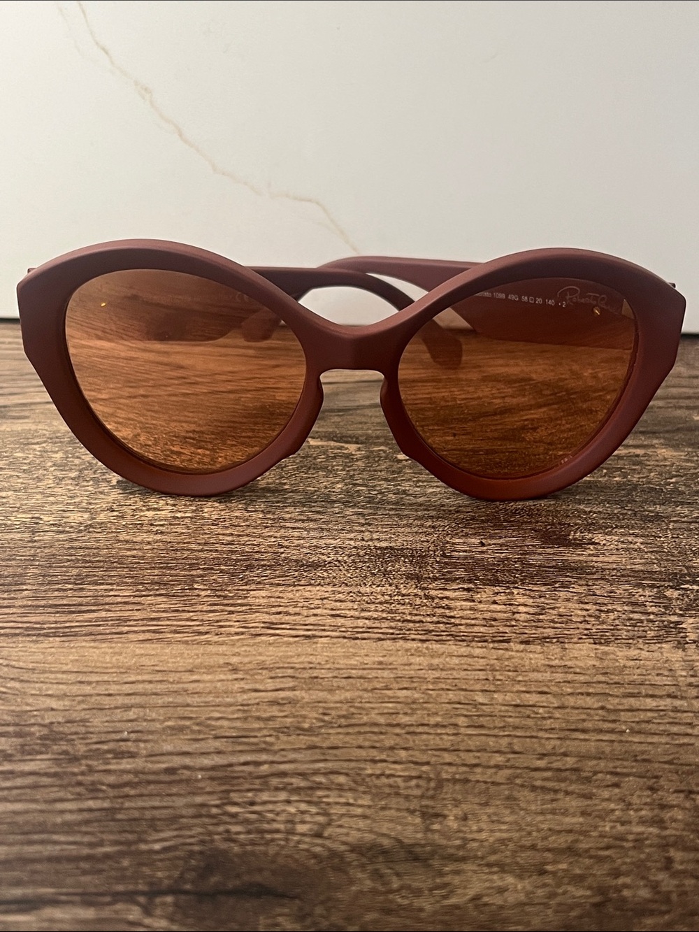 Authentic Roberto Cavalli Matte Brown Cat-Eye Sunglasses